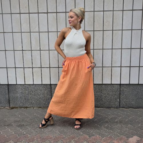 M.A.P.P JEANS Basic pellava hame, oranssi