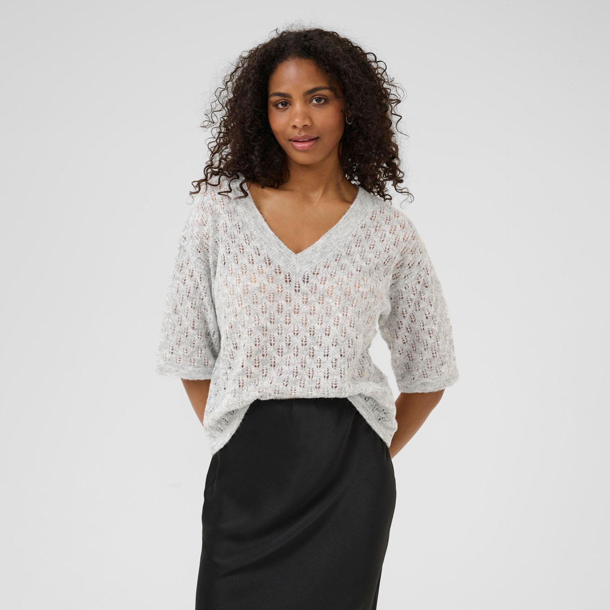 KAFFE Lourine neule, harmaa