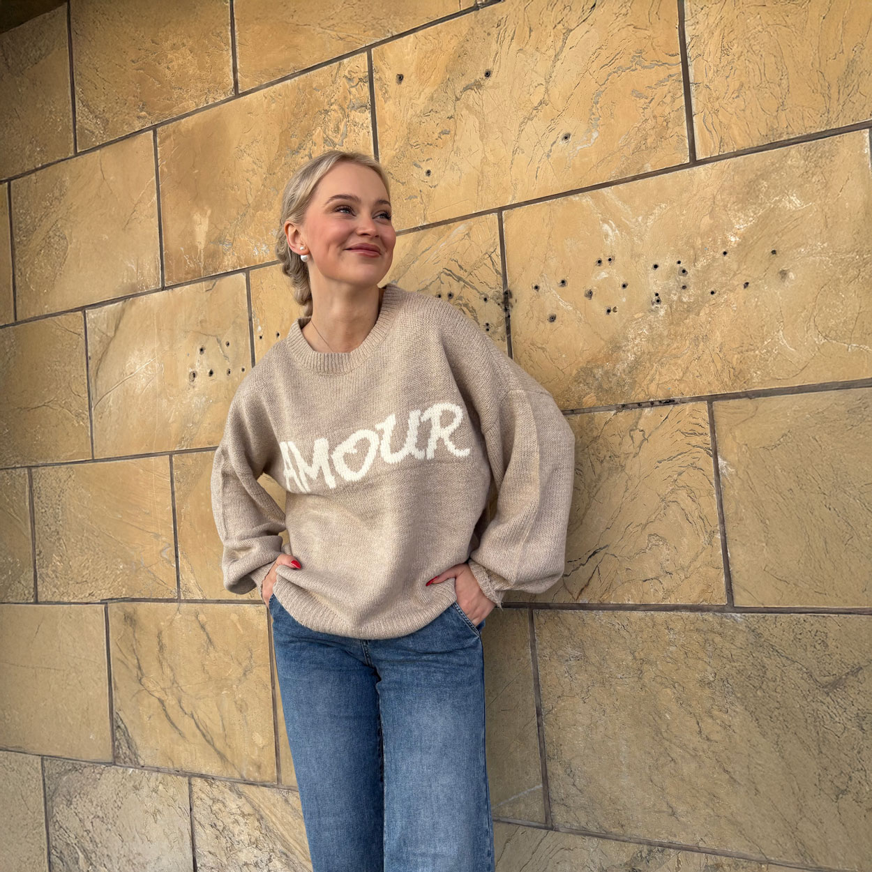 M.a.p.p Jeans Amour neule, beige