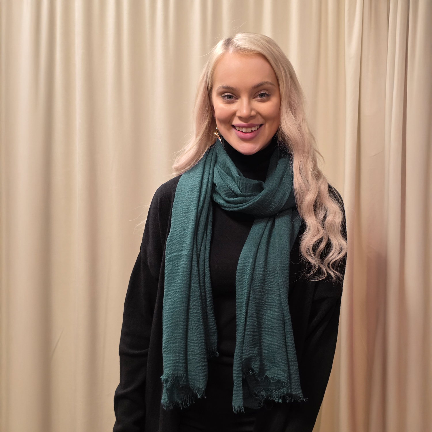 MIX BY HEART Nadja huivi, tummanvihreä