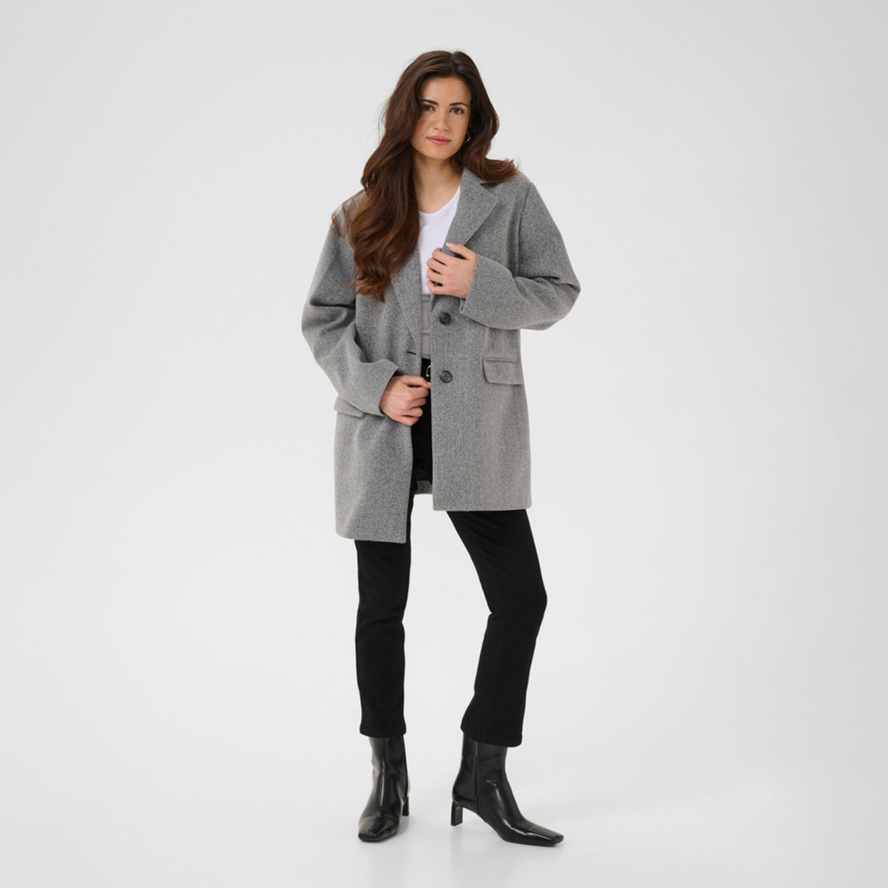 KAFFE Saturn kangastakki, harmaa - Image 4