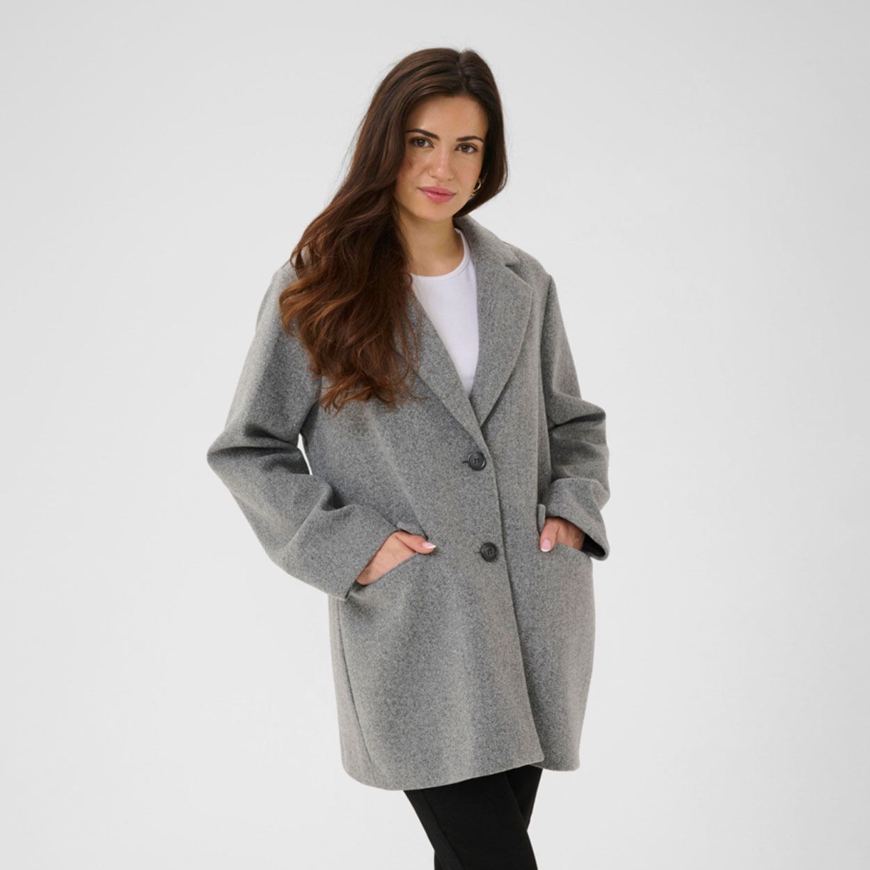 KAFFE Saturn kangastakki, harmaa - Image 2