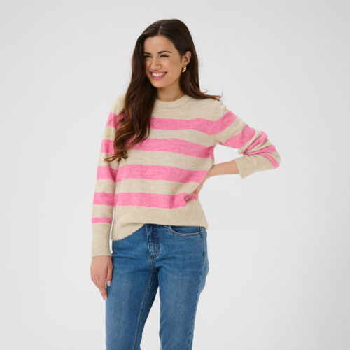 KAFFE Niel neule, pinkki/beige